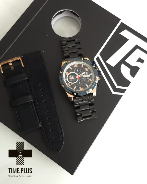 ساعت مچی مردانه T5 مدل 3706G مشکی عدد رزگلد