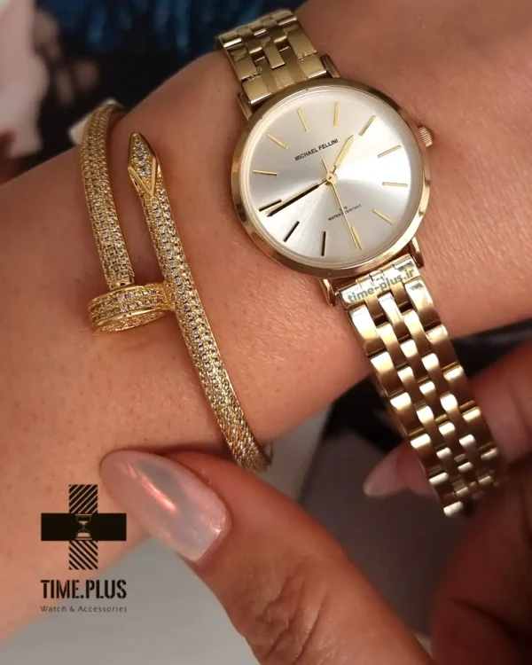 ساعت مچی زنانه مایکل فلینی مدل MF-2434L-F طلایی