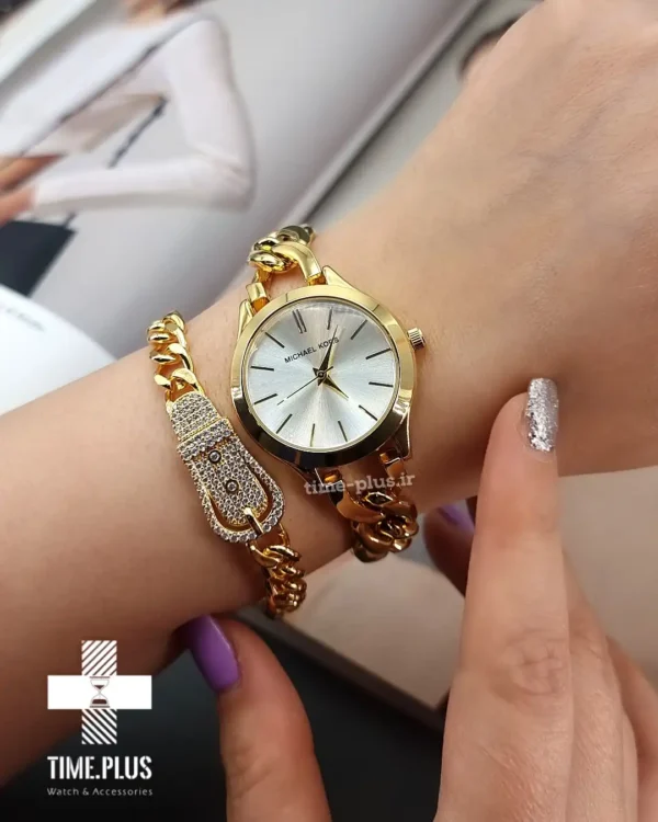 ساعت مچی زنانه مایکل کورس مدل MK_6028 زنجیری طلایی