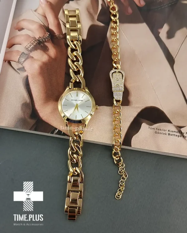 ساعت مچی زنانه مایکل کورس مدل MK_6028 زنجیری طلایی