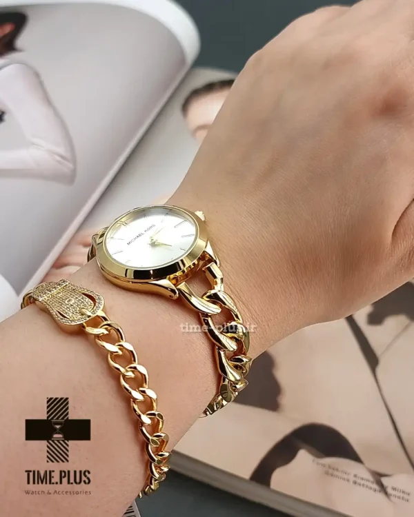 ساعت مچی زنانه مایکل کورس مدل MK_6028 زنجیری طلایی