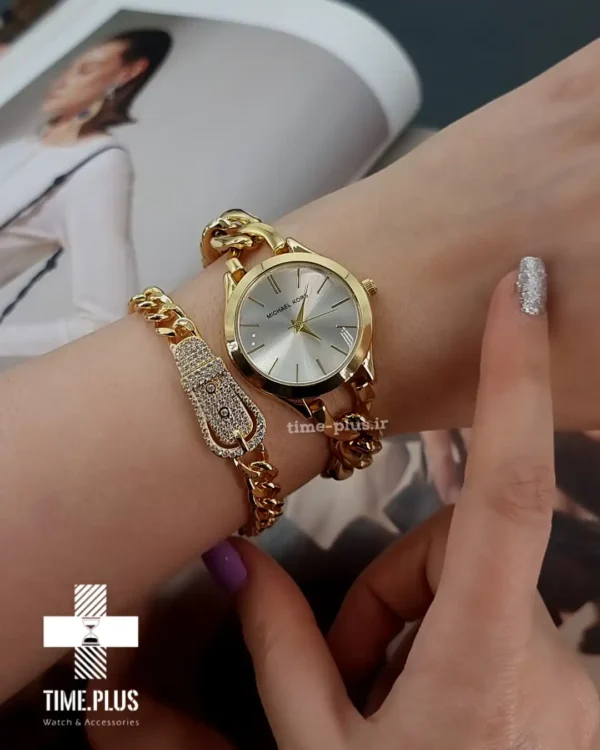 ساعت مچی زنانه مایکل کورس مدل MK_6028 زنجیری طلایی