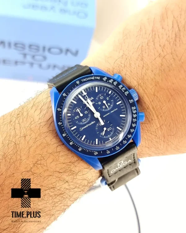 ساعت مچی مردانه امگاسواچ مدل Mission To Neptune مشکی و آبی