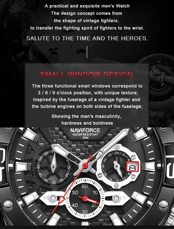 ساعت مچی مردانه نیوی فورس مشکی