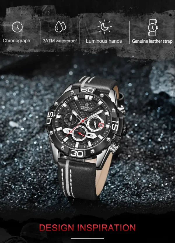 ساعت مچی مردانه نیوی فورس مشکی