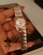 ساعت مچی زنانه امگا نقره ای و رزگلد