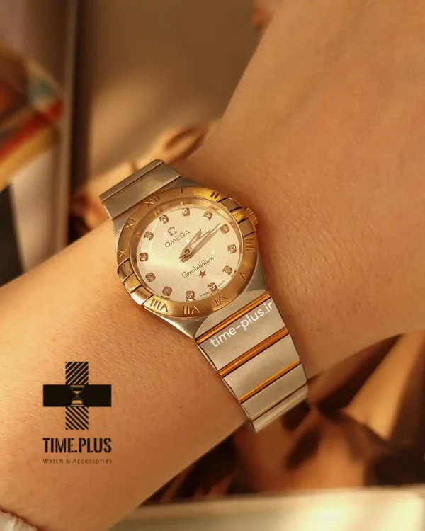 ساعت مچی زنانه امگا نقره ای و رزگلد