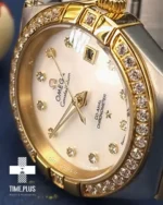 ساعت مچی زنانه امگا نقره ای و طلایی