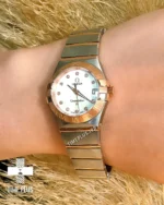 ساعت مچی زنانه امگا نقره ای و رز گلد