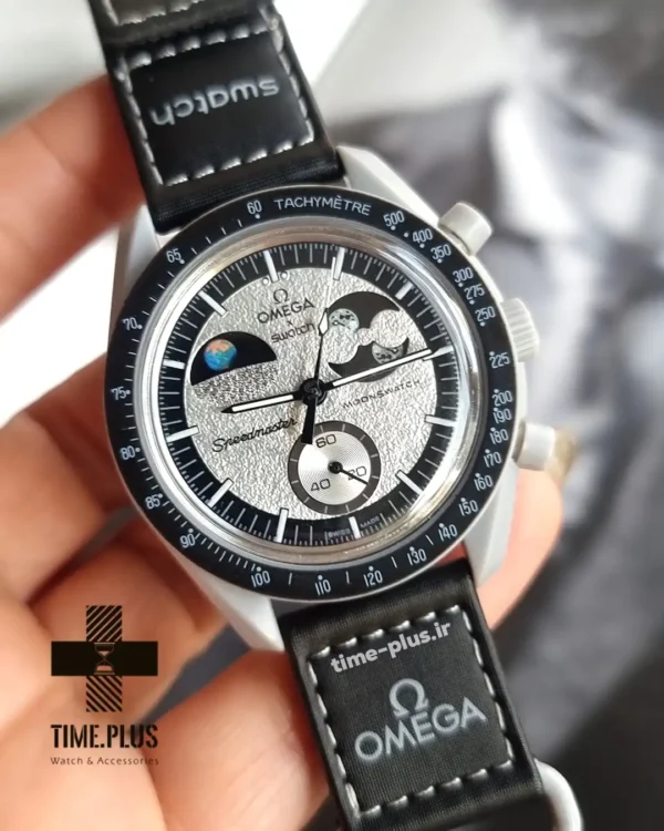 ساعت مچی زنانه امگاسواچ مدل Mission to Earthphase مشکی و طوسی