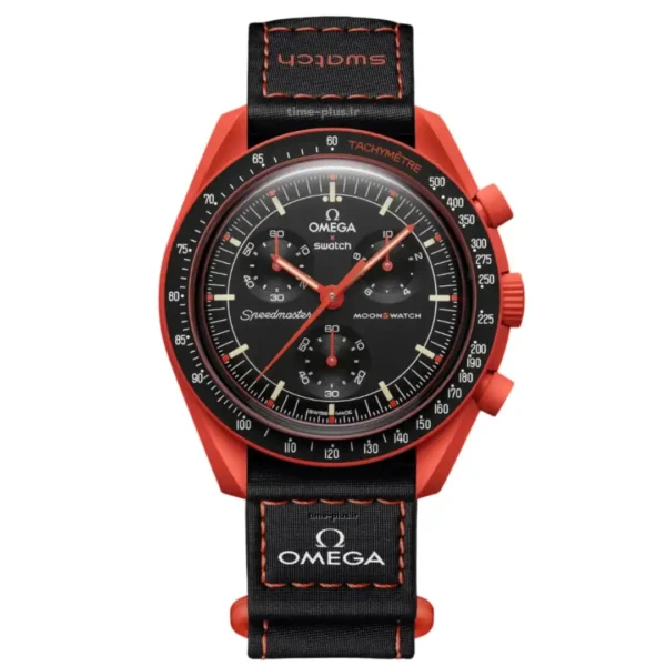 ساعت مچی زنانه امگاسواچ مدل Lava قرمز و مشکی