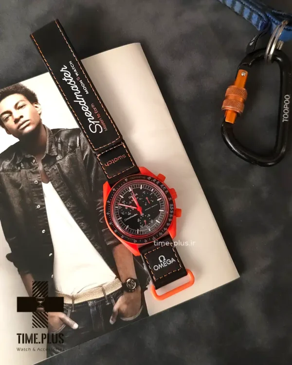 ساعت مچی مردانه امگاسواچ مدل Lava قرمز و مشکی