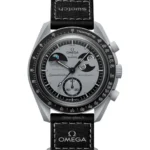 ساعت مچی زنانه امگاسواچ مدل Mission to Earthphase مشکی و طوسی