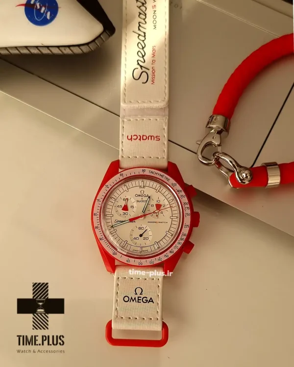 ساعت مچی زنانه امگاسواچ مدل Mars قرمز