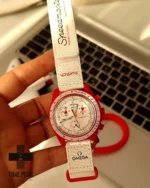 ساعت مچی زنانه امگاسواچ مدل Mars قرمز