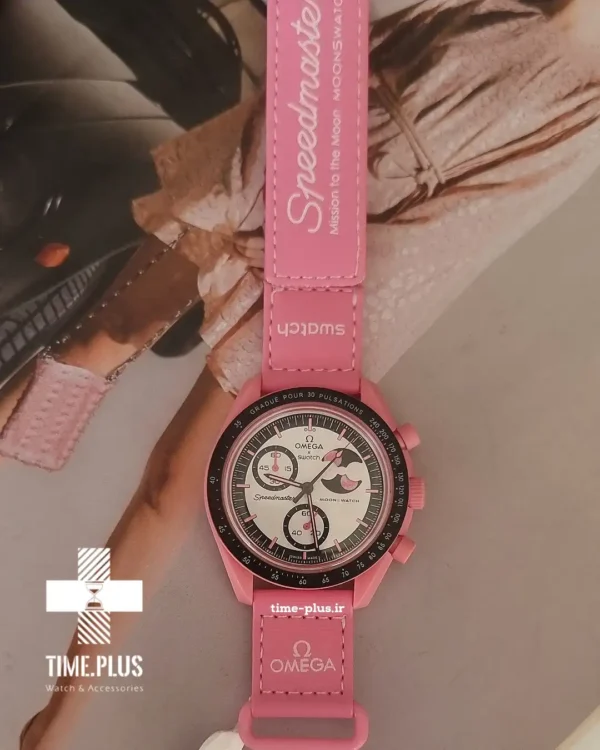 ساعت مچی زنانه امگاسواچ مدل Pink Moon صورتی