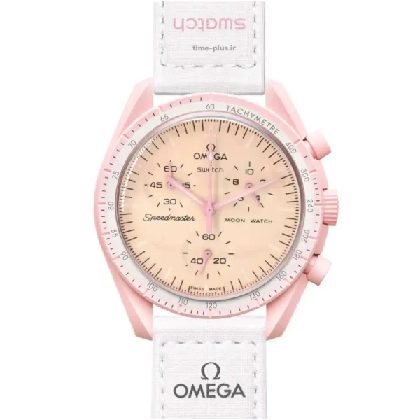 ساعت مچی زنانه امگاسواچ مدل Mission to Venus صورتی