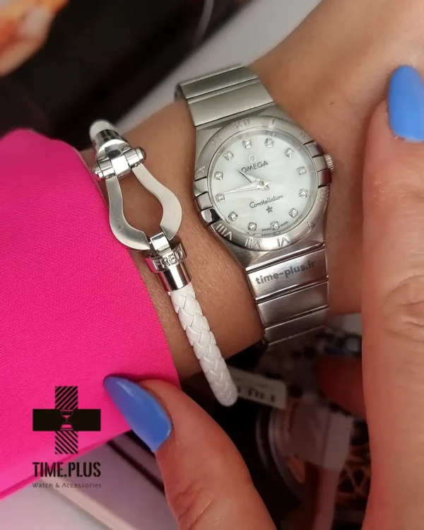 ساعت مچی زنانه امگا مدل کانسلیشن نقره ای