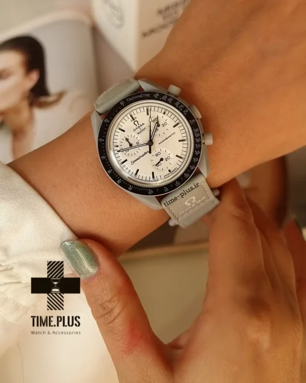 ساعت مچی مردانه امگاسواچ مدل Mission to MoonSwatch 1965 طوسی