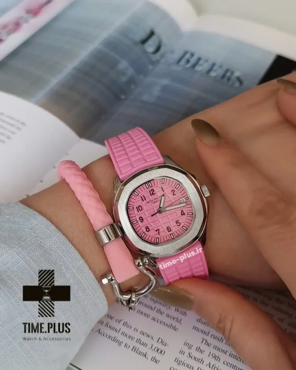 ساعت مچی زنانه پتک فیلیپ مدل آکوانات نقره ای