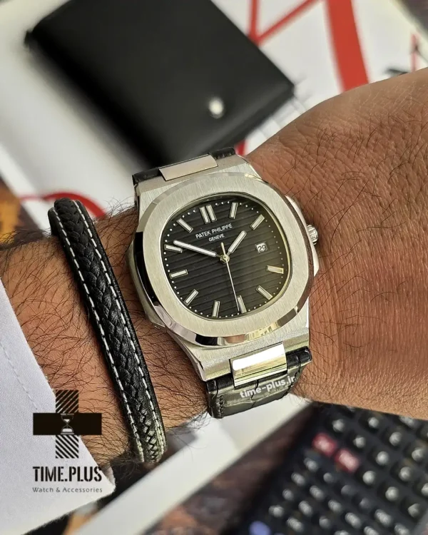 ساعت مچی مردانه پتک فیلیپ مدل ناتالیوس چرمی مشکی