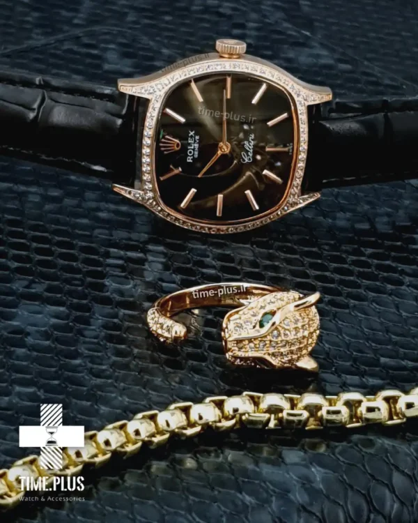 ساعت مچی زنانه رولکس مدل چلینی مشکی