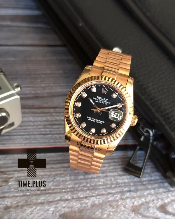 ساعت مچی مردانه رولکس مدل دیت جاست اتوماتیک مشکی