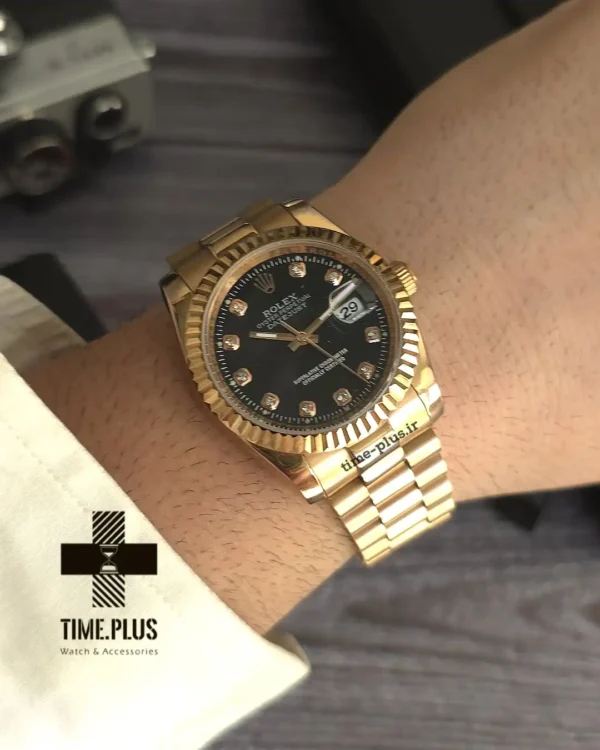 ساعت مچی مردانه رولکس مدل دیت جاست اتوماتیک مشکی