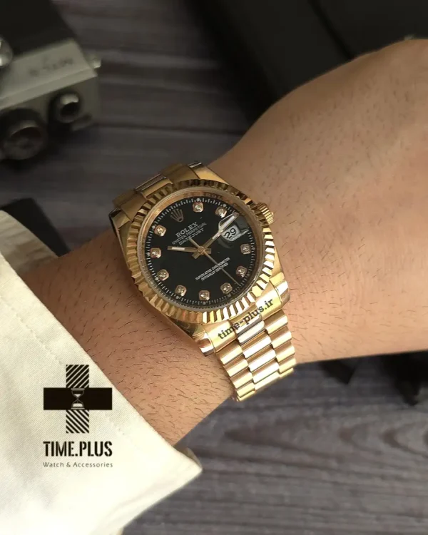 ساعت مچی مردانه رولکس مدل دیت جاست اتوماتیک مشکی