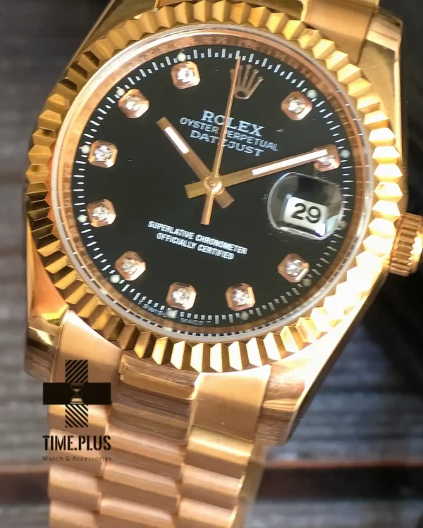 ساعت مچی مردانه رولکس مدل دیت جاست اتوماتیک مشکی