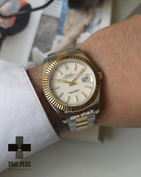 ساعت مچی مردانه رولکس مدل دیت جاست ۲ سفید