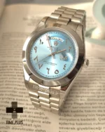 ساعت مچی مردانه رولکس مدل دی دیت عرب ادیشن فیروزه ای