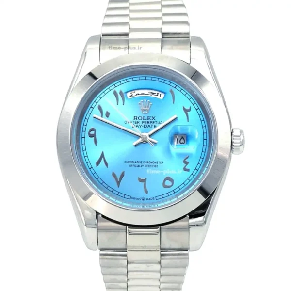 ساعت مچی مردانه رولکس مدل دی دیت عرب ادیشن فیروزه ای