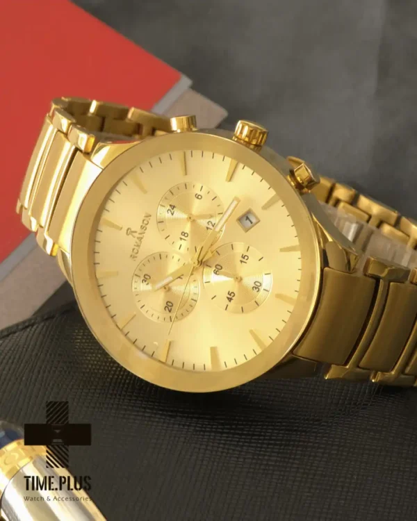 ساعت مچی مردانه رومانسون مدل کرنوگراف طلایی