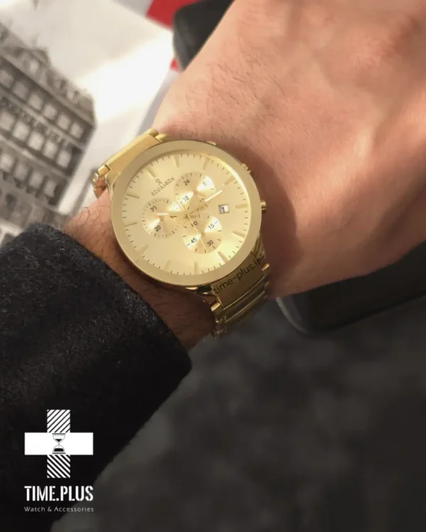 ساعت مچی مردانه رومانسون مدل کرنوگراف طلایی