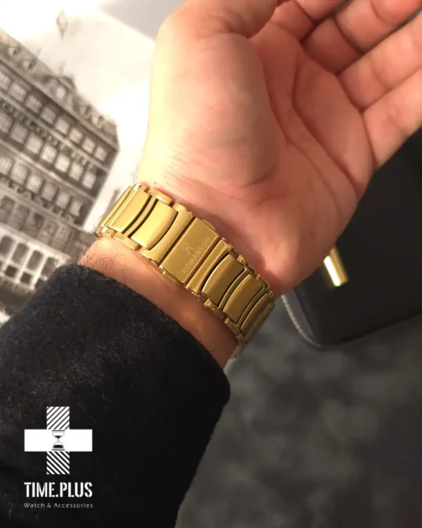 ساعت مچی مردانه رومانسون مدل کرنوگراف طلایی