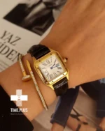 ساعت مچی زنانه کارتیه مدل سانتوز دومونت طلایی