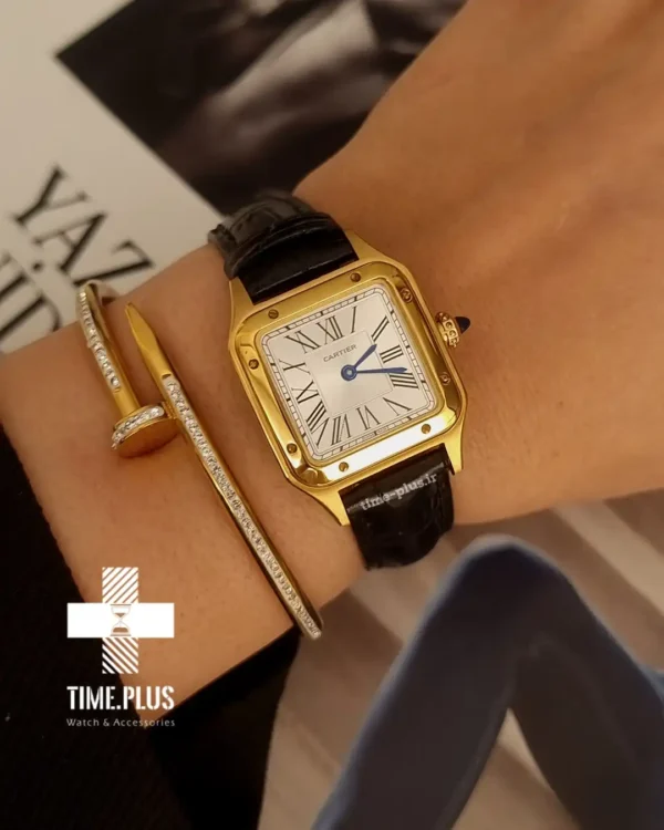 ساعت مچی زنانه کارتیه مدل سانتوز دومونت طلایی
