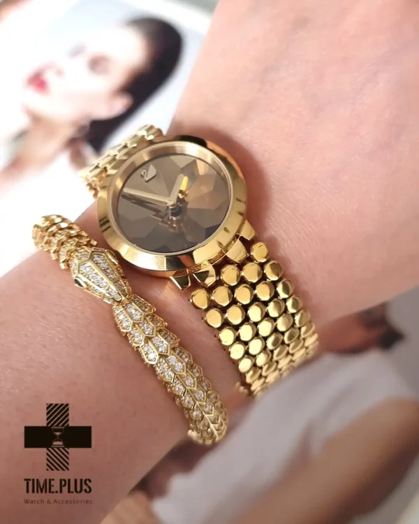 ساعت مچی زنانه سواروسکی طلایی