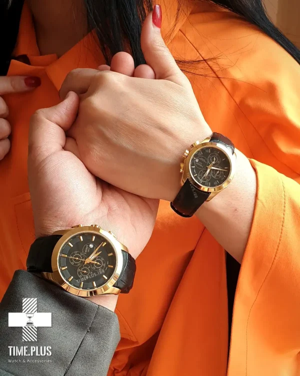 ساعت مچی ست زنانه و مردانه تیسوت مشکی