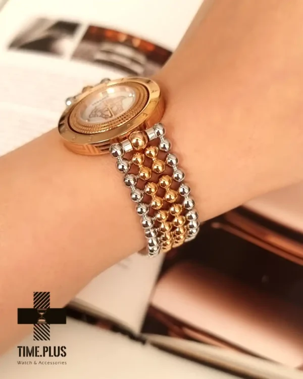 ساعت مچی زنانه ورساچه مدل گردان نقره ای و رزگلد