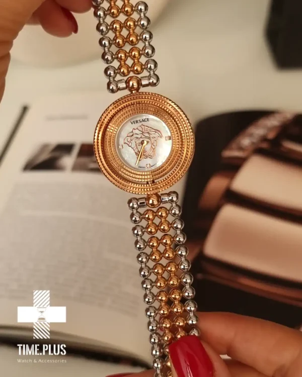 ساعت مچی زنانه ورساچه مدل گردان نقره ای و رزگلد