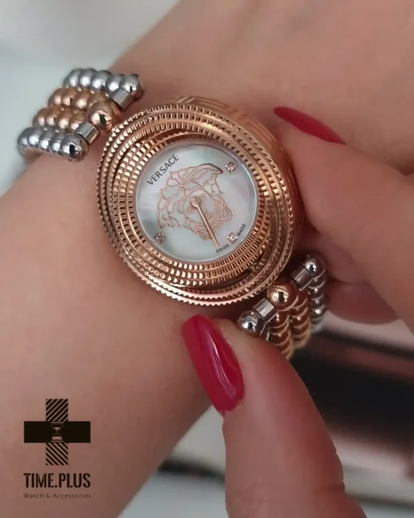 ساعت مچی زنانه ورساچه مدل گردان نقره ای و رزگلد