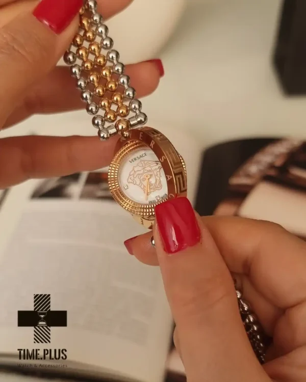 ساعت مچی زنانه ورساچه مدل گردان نقره ای و رزگلد
