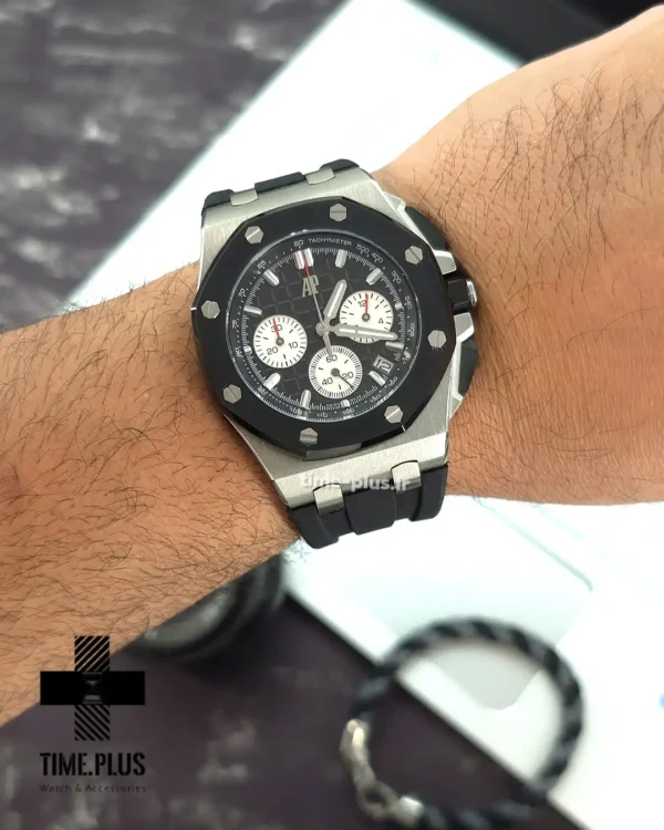 ساعت مچی مردانه ادمارپیگه مدل رویال اوک آف شو مشکی سفید