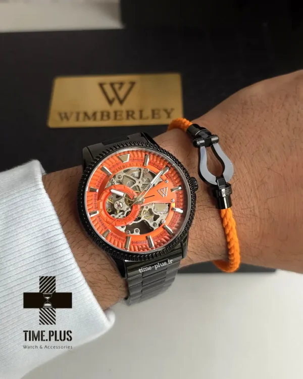 ساعت مچی مردانه ویمبرلی مدل WB-AS326G-Q صفحه اسکلتون, نارنجی
