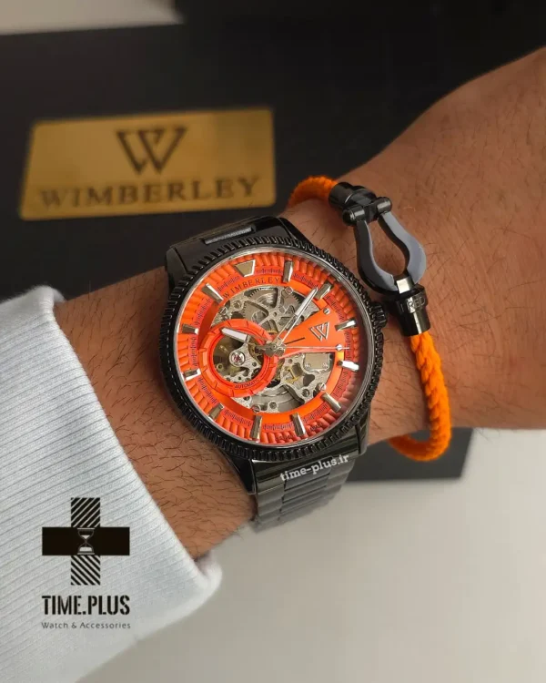 ساعت مچی مردانه ویمبرلی مدل WB-AS326G-Q صفحه اسکلتون, نارنجی