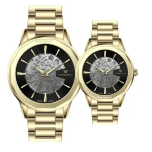 ساعت مچی ست زنانه و مردانه ویمبرلی مدل مدل ساعت زنانه : WB-AS220L-G, مدل ساعت مردانه : WB-AS220G-G مشکی طلایی