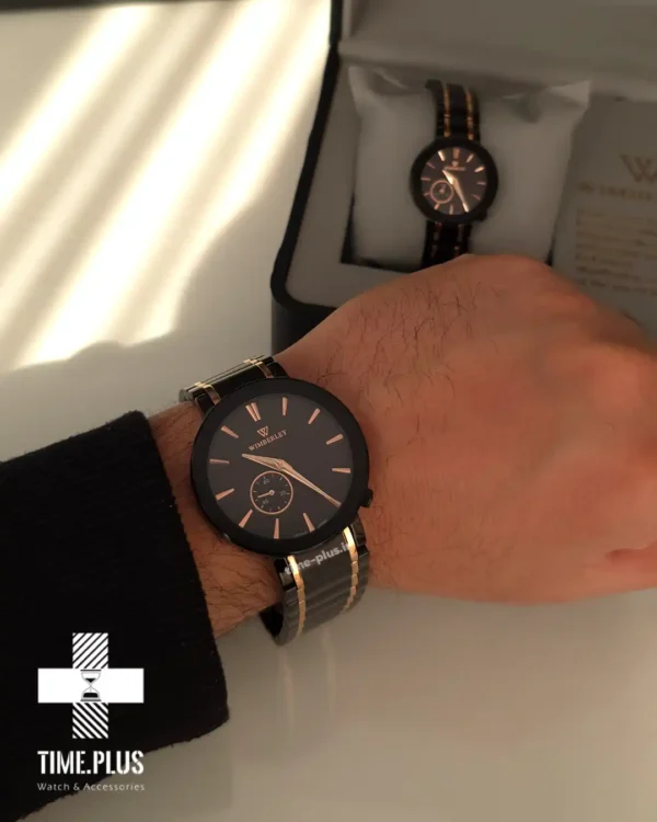 ساعت مچی ست زنانه و مردانه ویمبرلی مدل زنانه : WB-CS224L-R, مردانه : WB-CS224G-R مشکی