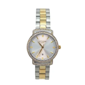 ساعت مچی زنانه سیتی زن مدل زنانه نگین دار سیلور طلایی